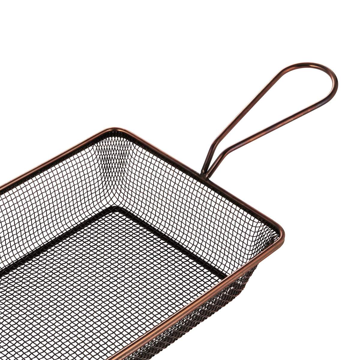 Servier- und Frittierkorb, 28 x 16 x 5 cm, kupferfarben, Chromnickelstahl Servier- und Frittierkorb, 28 x 16 x 5 cm, kupferfarben, Chromnickelstahl