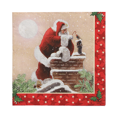 21600 Servietten, 3-lagig 1/4-Falz 33 cm x 33 cm "Dans la Cheminee"