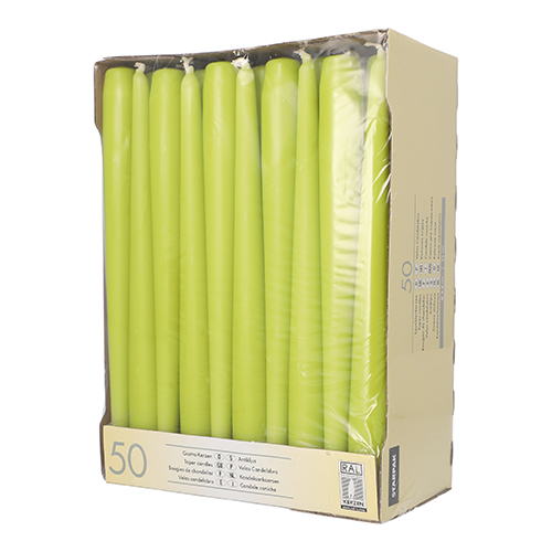 7200 Leuchterkerzen Ø 2,2 cm · 25 cm limonengrün