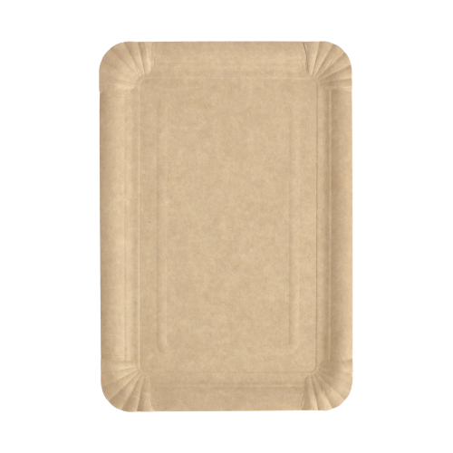 500 Teller, Pappe "pure" eckig 16,5 cm x 23 cm braun