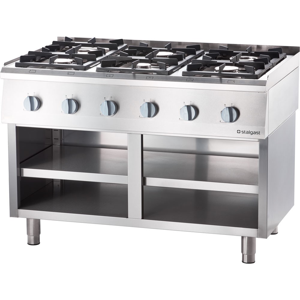 Gas-Kochfeld mit 6 Brennern (3,5 + 3x5 + 2x7) als Tischgerät, Serie 700ND Edelstahl Gas-Kochfeld mit 6 Brennern (3,5+3x5+2x7) als Tischgerät, Serie 700ND