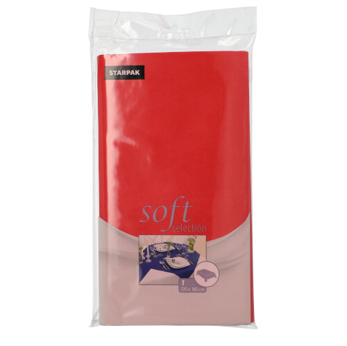 10 Tischdecke, stoffähnlich, Vlies "soft selection" 120 cm x 180 cm rot 720 Tischdecke, stoffähnlich, Vlies "soft selection" 120 cm x 180 cm rot