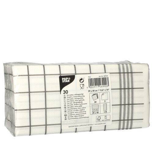 11520 Servietten, 2-lagig "PUNTO" 1/8-Falz 39 cm x 40 cm grau "Kitchen Towel" mikrogeprägt