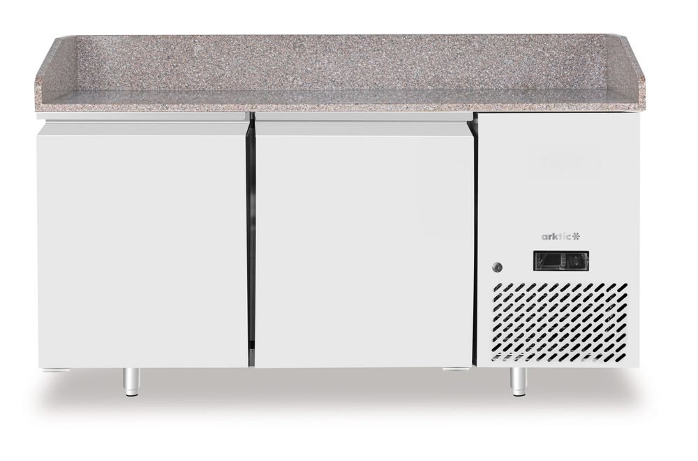 Pizzakühltisch mit Granitarbeitsplatte, 2-türig, Arktic, 250L, Granit, 230V/250W, 1510x800x(H)875mm