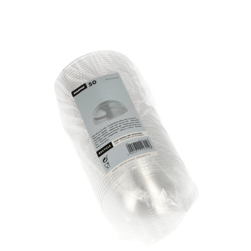 12800 Dom-Deckel "Hurricane", PET rund Ø 9,5 cm · 4,5 cm glasklar mit Lochung