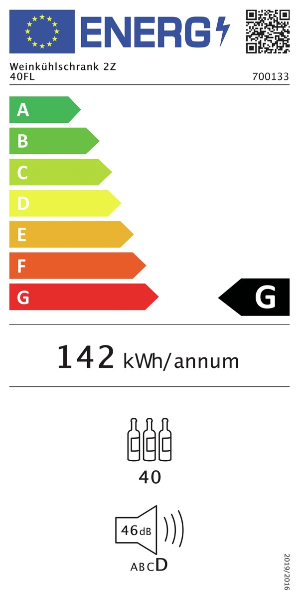 Weinkühlschrank 2Z 40FL