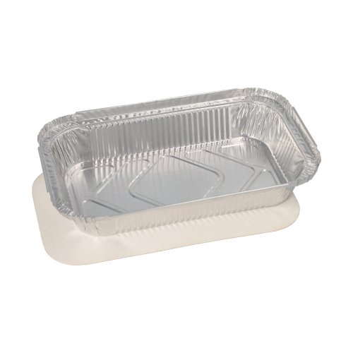 3200 Schalen, Alu + Einlegedeckel, PP-beschichtet eckig 0,65 l 3,4 cm x 13 cm x 22 cm für Lasagne