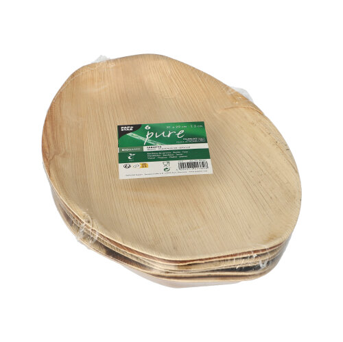 1440 Tabletts, Palmblatt "pure" oval 3 cm x 29 cm x 21 cm natur