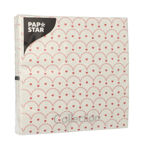 20 Servietten, 3-lagig 1/4-Falz 33 cm x 33 cm ! "Hjärtan" 21600 Servietten, 3-lagig 1/4-Falz 33 cm x 33 cm ! "Hjärtan"