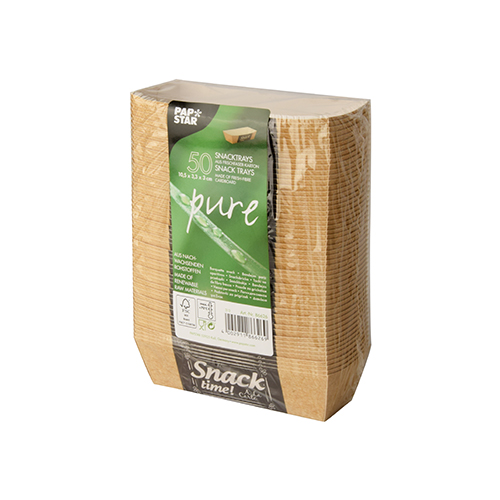 33600 Snacktrays, Pappe "pure" 3 cm x 3,3 cm x 10,5 cm "Good Food"