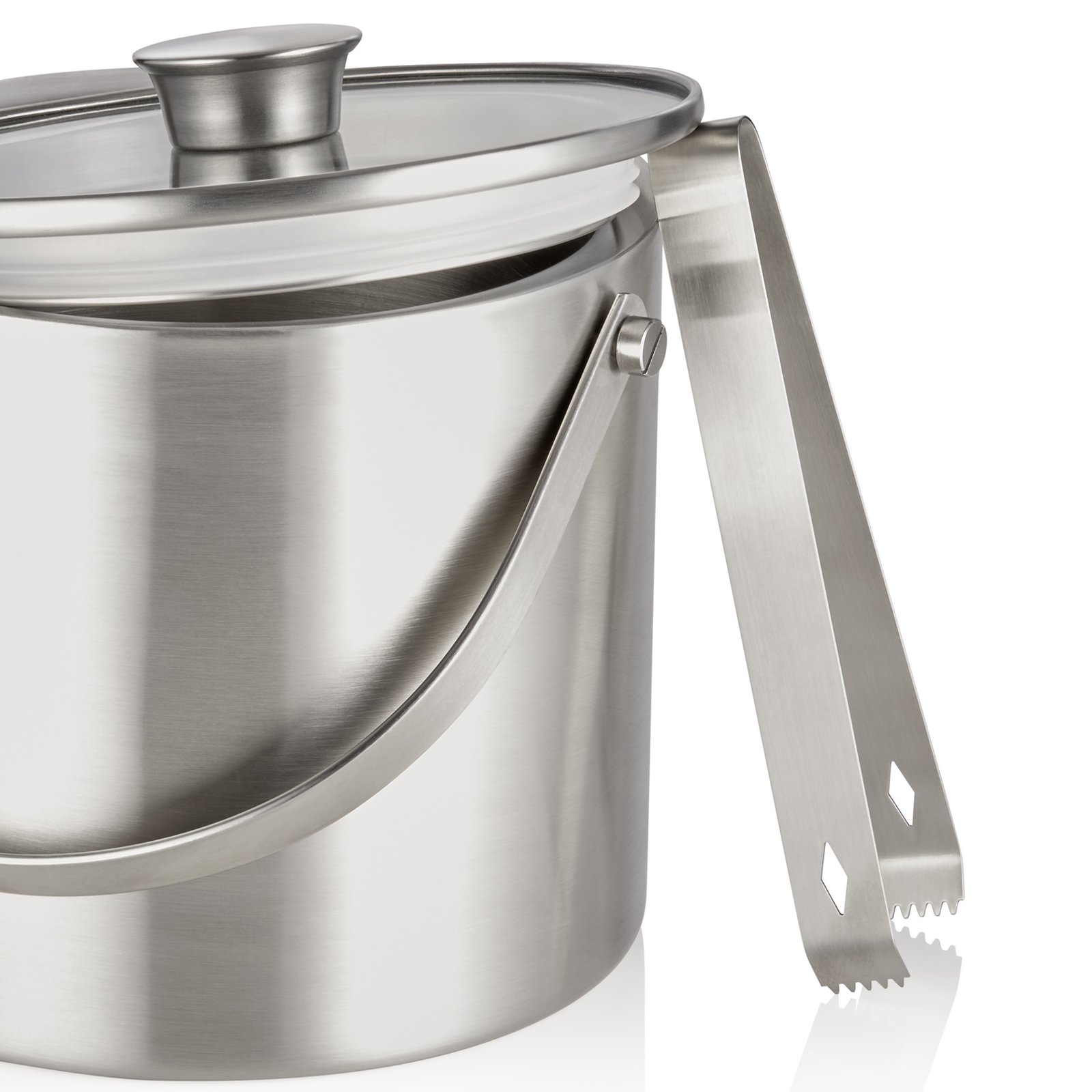 Eiseimer, mit Zange, Ø 18,5 cm, Höhe 20,5 cm, 3 ltr., mit Glasdeckel, Glas