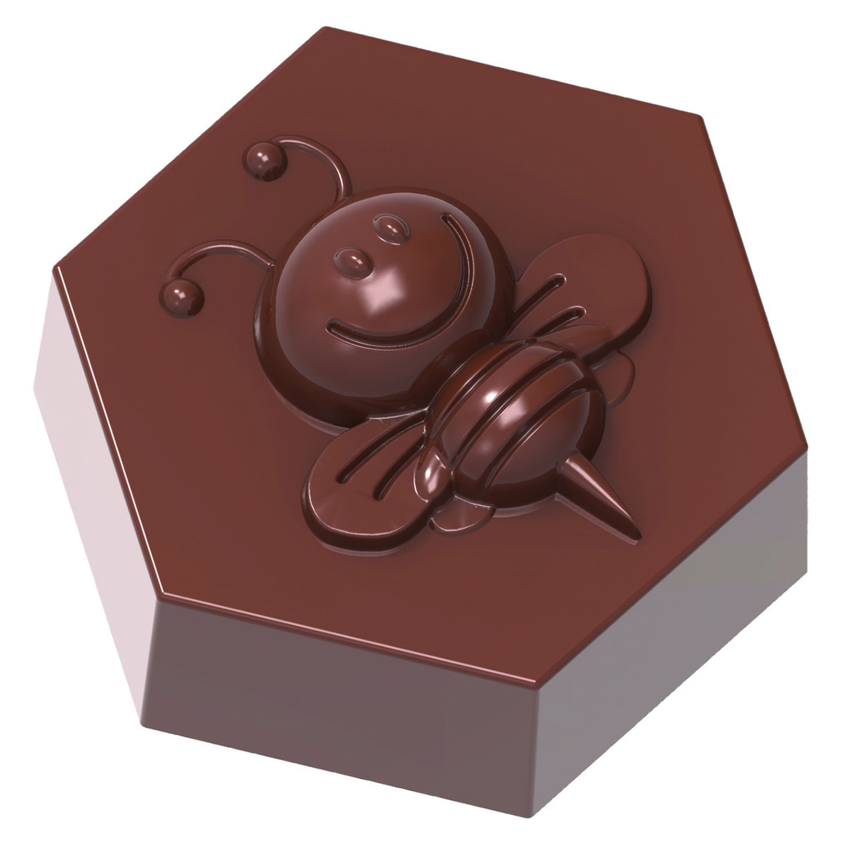 Schokoladen Form - Biene auf Sechseck Schokoladen Form - Biene auf Sechseck