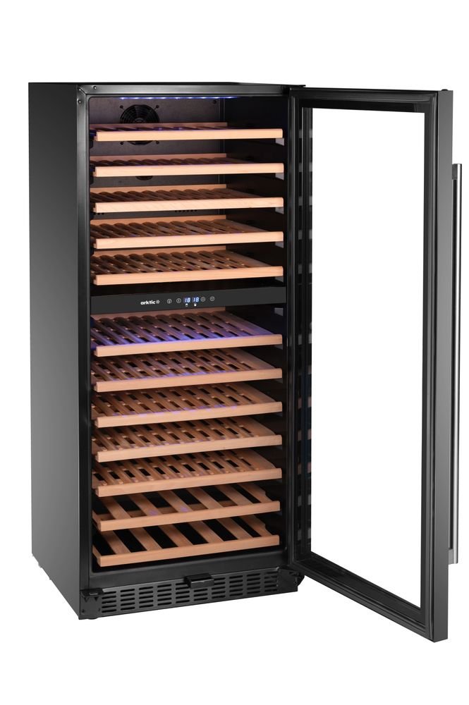 Weinkühler, 2 Zonen, 124 Flaschen, Arktic, 265L, Schwarz, 570x595x(H)1400mm Weinkühler, 2 Zonen, 124 Flaschen, Arktic, 265L, Schwarz, 570x595x(H)1400mm