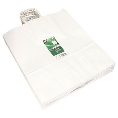 2000 Tragetaschen, Papier 41 cm x 35 cm x 14 cm weiss mit gedrehtem Tragegriff
