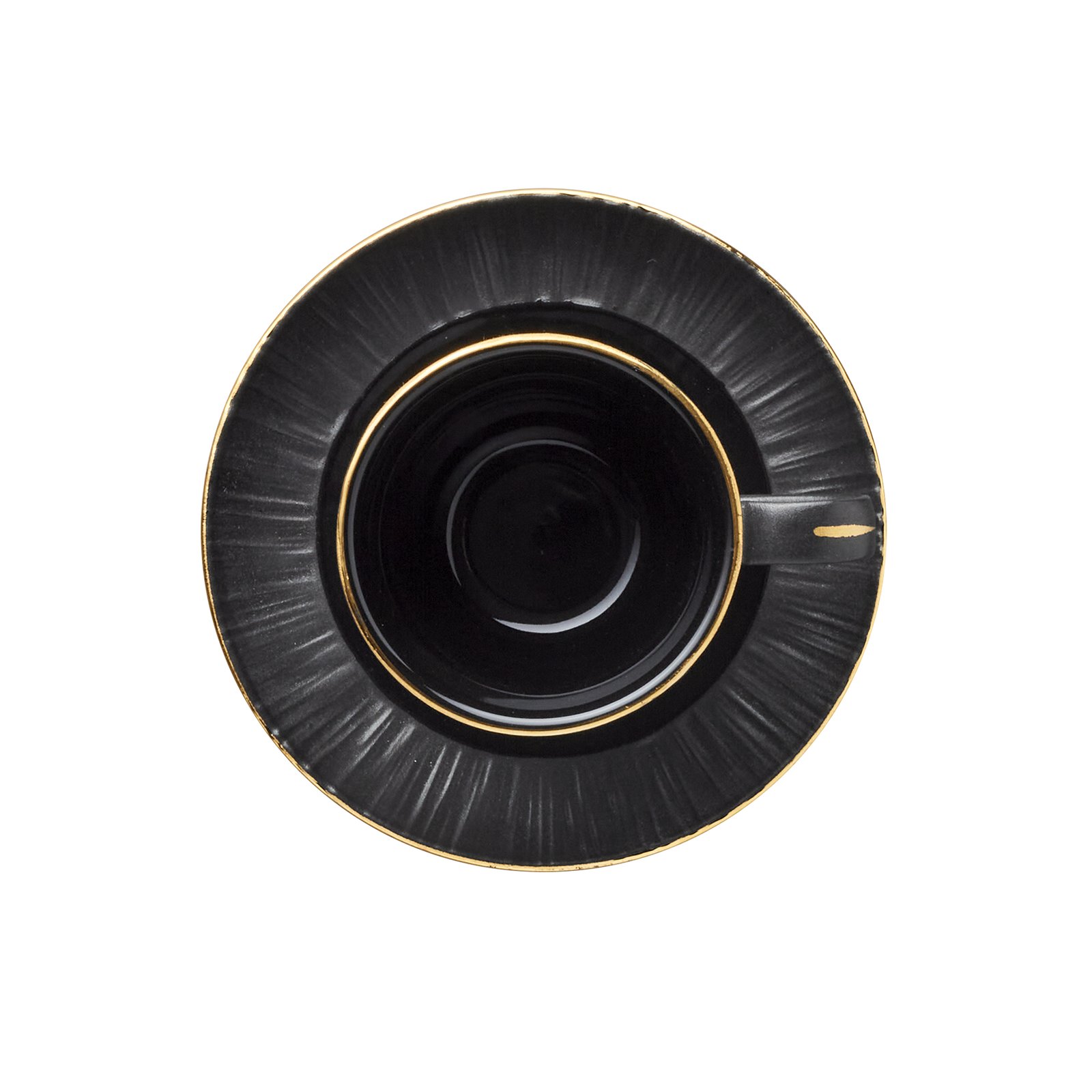 Espressotasse mit Untertasse Set MAYA KURO, 80 ml, schwarz