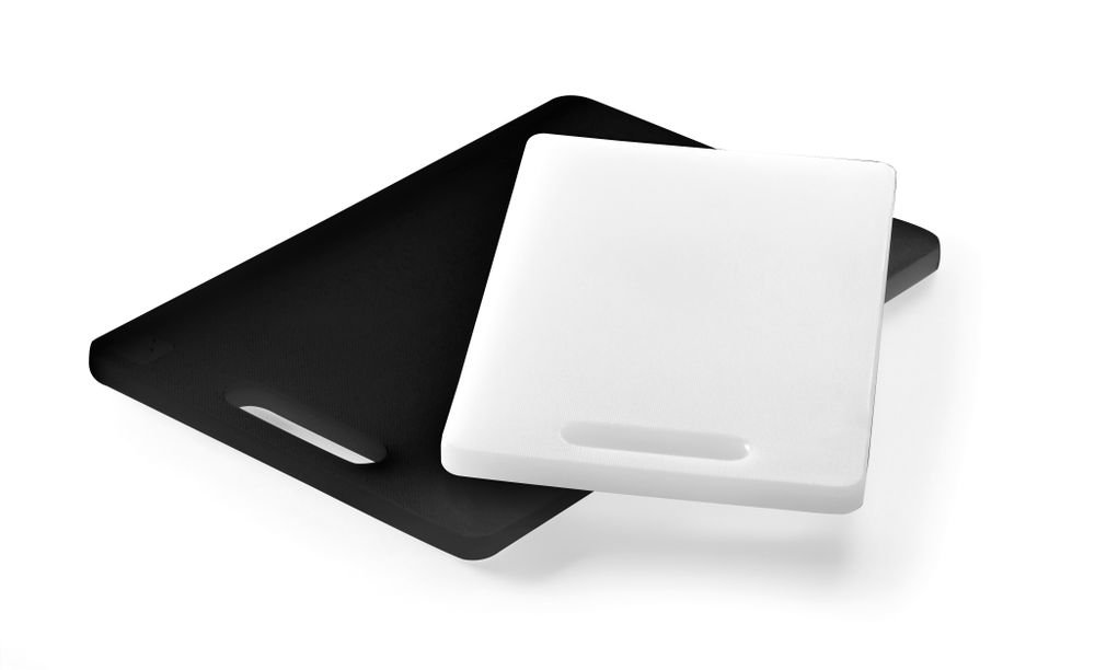 Schneidbrett mit Griff, HENDI, Weiß, 250x150mm Schneidbrett mit Griff, HENDI, Schwarz, 300x200mm