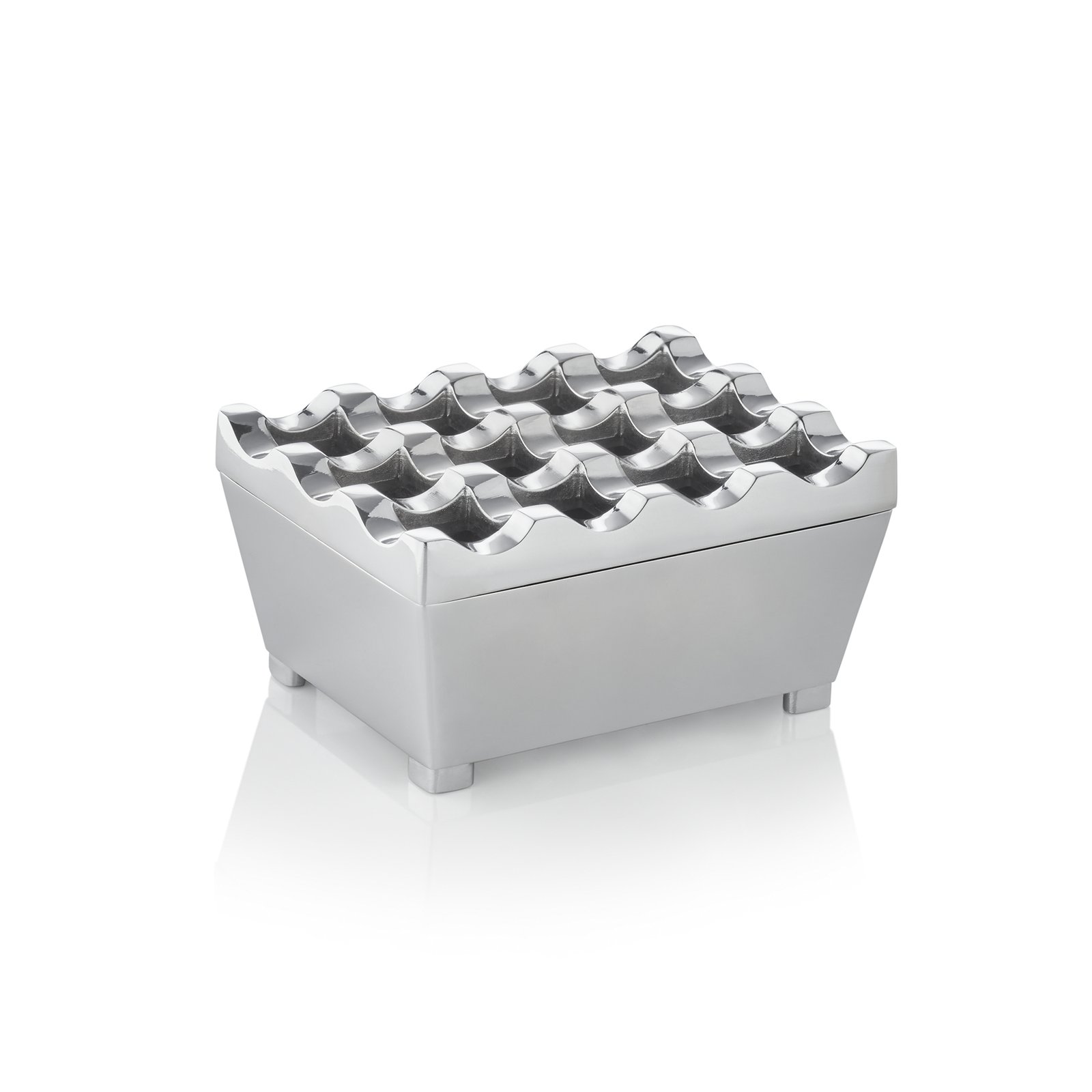 Windaschenbecher, 9,5 x 7,5 x 4,5 cm, verchromt, Zinkguss