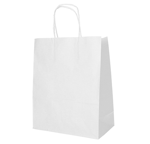 2400 Tragetaschen, Papier 44 cm x 32 cm x 17 cm weiss mit gedrehtem Tragegriff