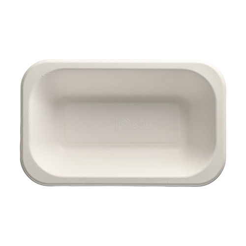 8000 Siegelschalen, Zuckerrohr 950 ml 5,6 cm x 15 cm x 24 cm weiss