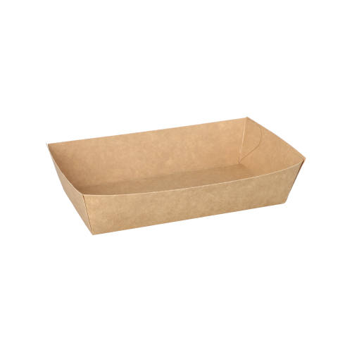10000 Snacktrays, Pappe "pure" 3,5 cm x 8,5 cm x 15,5 cm braun
