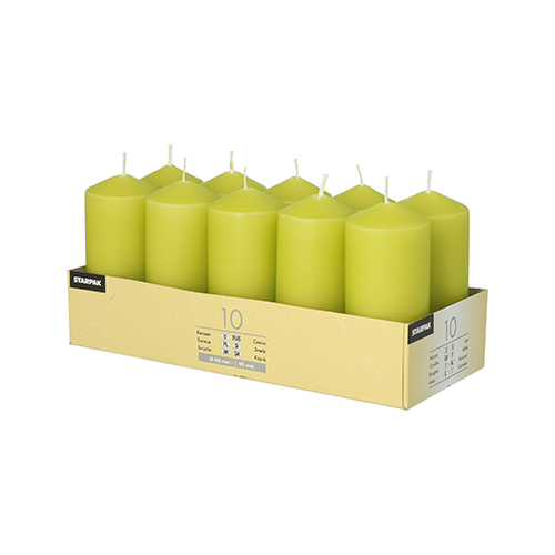 10 Stumpenkerzen Ø 40 mm · 90 mm kiwi 3960 Stumpenkerzen Ø 40 mm · 90 mm kiwi
