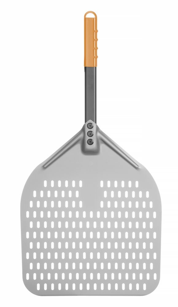 Pizzaschaufel - eckig, gelocht, kurzer Griff, HENDI, 350x710mm