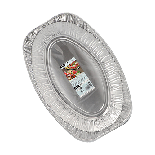 1200 Servierplatten, Alu oval 43 cm x 29 cm