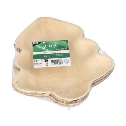 6 Teller, Palmblatt "pure" 2,5 cm x 24,3 cm x 21,2 cm Weihnachtsbaum 1680 Teller, Palmblatt "pure" 2,5 cm x 24,3 cm x 21,2 cm Weihnachtsbaum