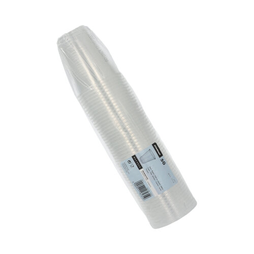 50 Trinkbecher, PP 0,3 l Ø 9,5 cm · 11,1 cm transparent mit Schaumrand 24000 Trinkbecher, PP 0,3 l Ø 9,5 cm · 11,1 cm transparent mit Schaumrand