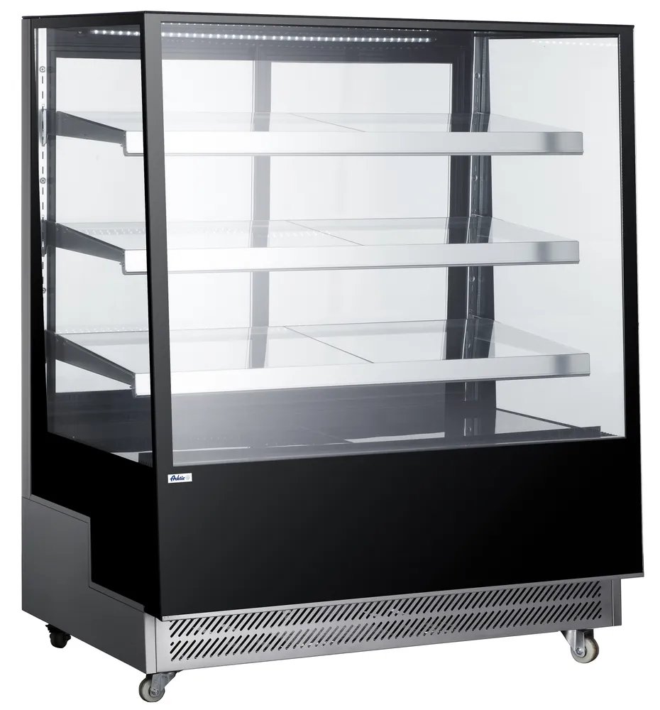 Kühlvitrine mit 3 geneigten Regalen, Arktic, 650L, Schwarz, 230V/490W, 1200x833x(H)1460mm