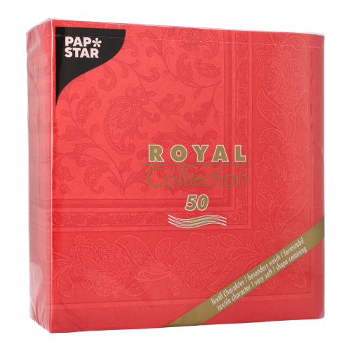 250 Servietten "ROYAL Collection" 1/4-Falz 40 cm x 40 cm rot "Ornaments" 12500 Servietten "ROYAL Collection" 1/4-Falz 40 cm x 40 cm rot "Ornaments"