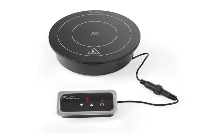 Induktionsheizplatte 800 W, Fine Dine, Schwarz, 230V/800W, ⌀245x(H)80mm Induktionsheizplatte 800 W, Fine Dine, Schwarz, 230V/800W, ⌀245x(H)80mm