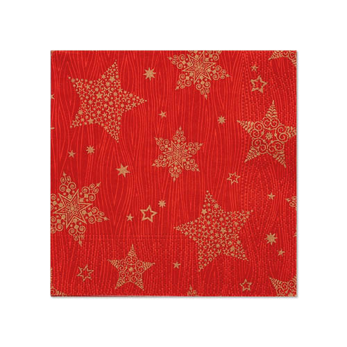 20 Servietten, 3-lagig 1/4-Falz 25 cm x 25 cm rot "Christmas Shine" 41160 Servietten, 3-lagig 1/4-Falz 25 cm x 25 cm rot "Christmas Shine"