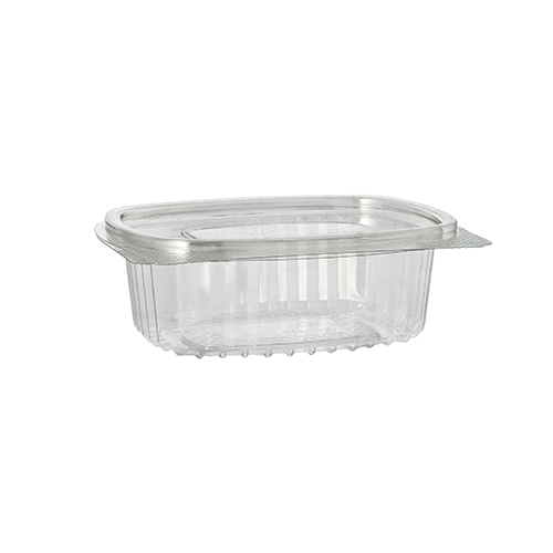 4800 Feinkost- und Salatschalen mit Klappdeckel, R-PET oval 250 ml 4,3 cm x 10,6 cm x 13,3 cm klar