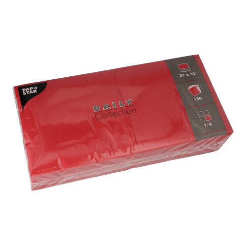 27000 Servietten "DAILY Collection" 1/4-Falz 32 cm x 32 cm bordeaux