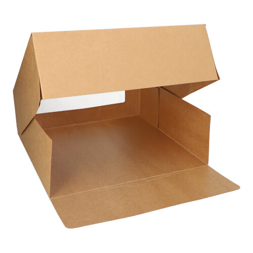 25 Tortenkartons mit Deckel eckig 10 cm x 30 cm x 30 cm mit Sichtfenster aus PLA 1200 Tortenkartons mit Deckel eckig 10 cm x 30 cm x 30 cm mit Sichtfenster aus PLA