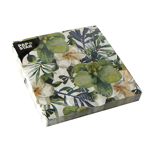 20 Servietten, 3-lagig 1/4-Falz 33 cm x 33 cm ! "Tropic" 22800 Servietten, 3-lagig 1/4-Falz 33 cm x 33 cm ! "Tropic"