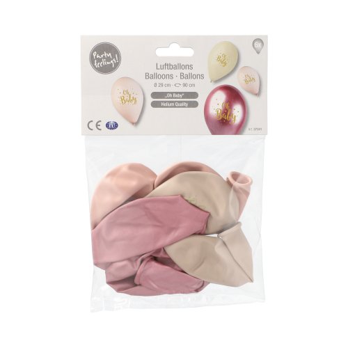 6 Luftballons Ø 29 cm rosé "Oh Baby" 20160 Luftballons Ø 29 cm rosé "Oh Baby"