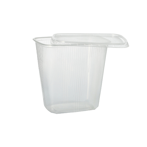 16000 Verpackungsbecher, PP eckig 500 ml 10,1 cm x 8,1 cm x 10,8 cm transparent