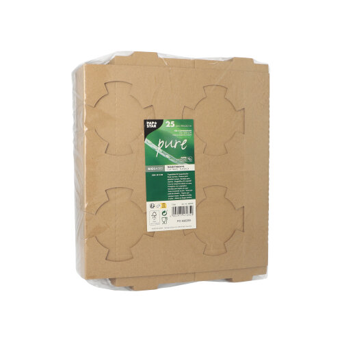 2400 Tragetabletts, Pappe "pure" 3,6 cm x 19,8 cm x 24,1 cm braun für 4 Suppenbecher