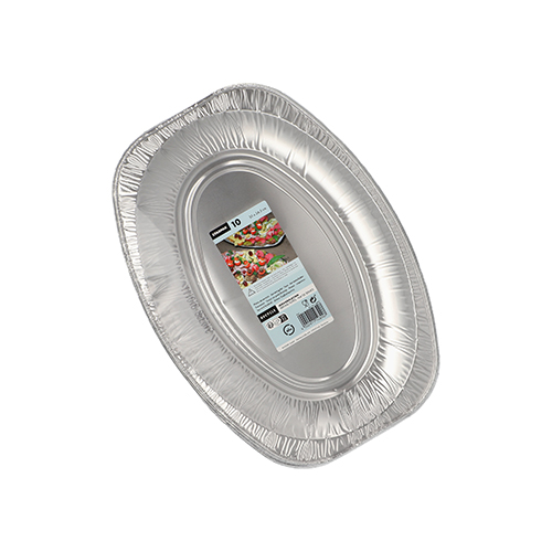 1600 Servierplatten, Alu oval 35 cm x 24,5 cm
