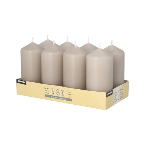 2304 Stumpenkerzen Ø 47 mm · 100 mm greige