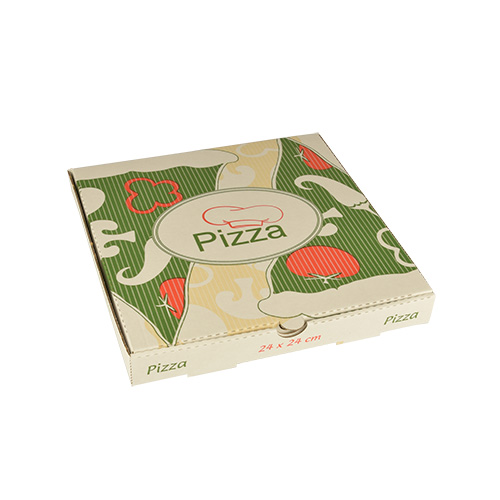 1800 Pizzakartons, Cellulose "pure" eckig 24 cm x 24 cm x 3 cm