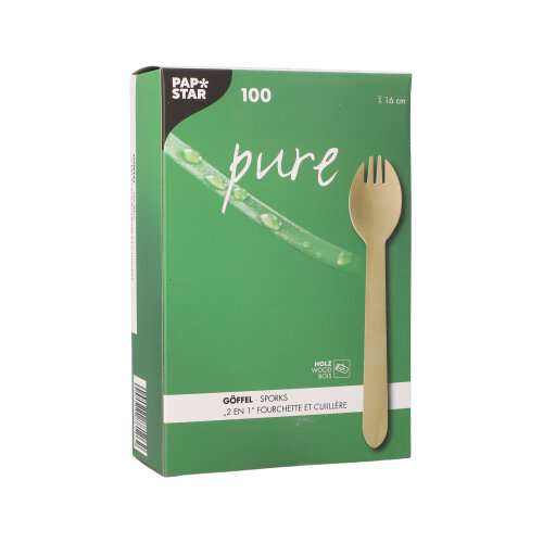 100 Göffel, Holz "pure" 16 cm 69000 Göffel, Holz "pure" 16 cm