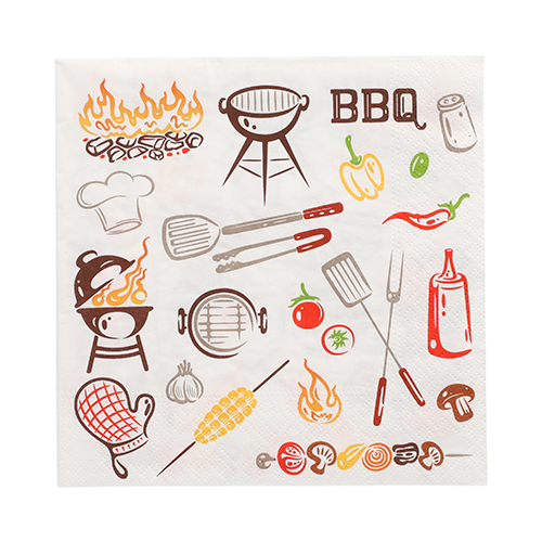 20 Servietten, 3-lagig 1/4-Falz 33 cm x 33 cm "Time for BBQ" 22800 Servietten, 3-lagig 1/4-Falz 33 cm x 33 cm "Time for BBQ"