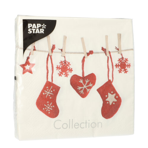 21600 Servietten, 3-lagig 1/4-Falz 33 cm x 33 cm "Chaussettes"