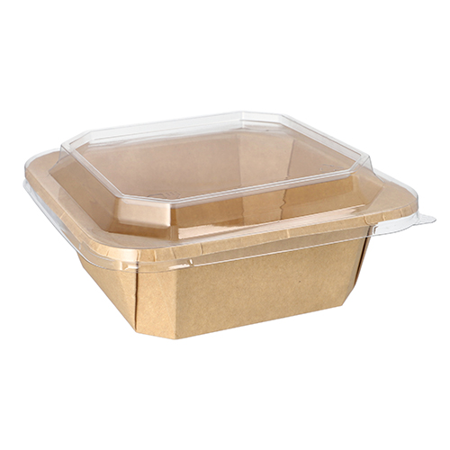 2400 Lunchboxen, Pappe eckig 1200 ml 6 cm x 18 cm x 18 cm braun