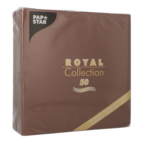 250 Servietten "ROYAL Collection" 1/4-Falz 40 cm x 40 cm braun 12500 Servietten "ROYAL Collection" 1/4-Falz 40 cm x 40 cm braun