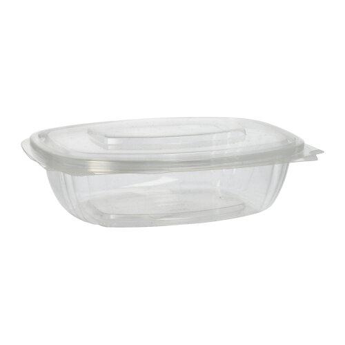 200 Feinkost- und Salatschalen mit Klappdeckeln, PLA "pure" 750 ml 6,6 cm x 20,5 cm x 16,8 cm glasklar 2400 Feinkost- und Salatschalen mit Klappdeckeln, PLA "pure" 750 ml 6,6 cm x 20,5 cm x 16,8 cm glasklar