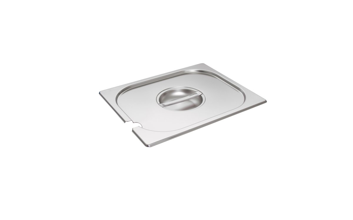 GN 1/2 Deckel, Edelstahl, mit Löffelaussparung
